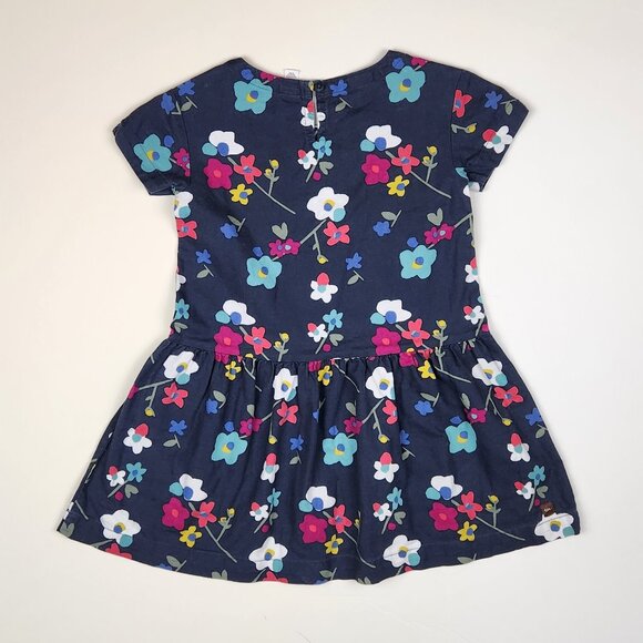 Tea Collection Floral Drop Waist Short Sleeve Pocket Dress sz 5 - Picture 2 of 10